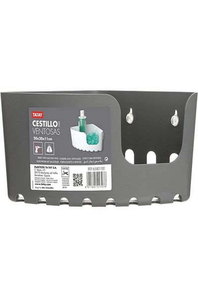 Tatay Standard Polypropylene Corner Storage Basket with Suction Cups