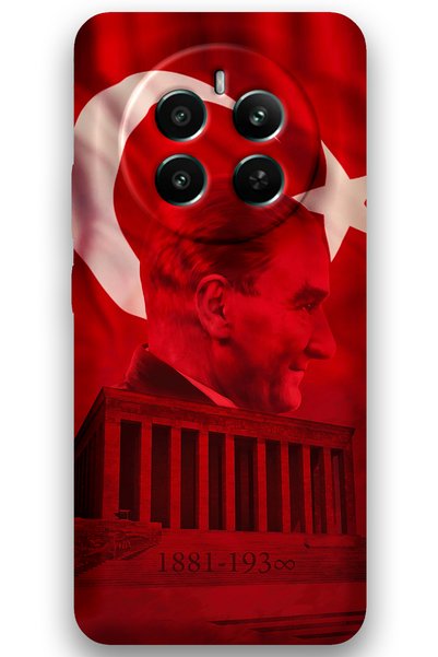 Gramaphone Realme 12 Plus Compatible Ataturk Pattern Phone Case + Screen Prot...