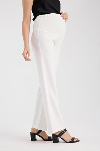 Işşıl IŞŞIL 4564-Esnek Karın Banlı Hamile Giyim Bol Paça Kumaş Pantolon