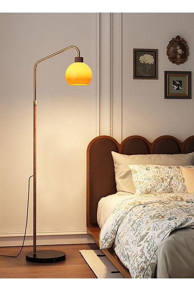 sharpdo LED French Retro Living Room Sofa Floor Lamp, 3-Color Variable Light Bulb, Foot Switch