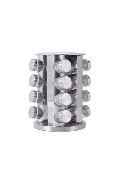 Rovitech Set of 16 spice containers, rotating metal stand