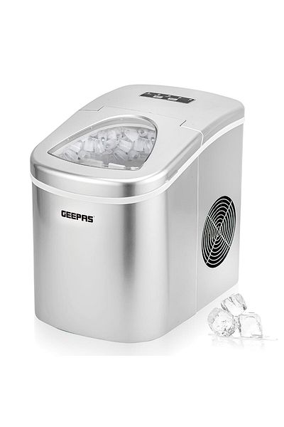 Geepas GIM63015UK Portable Automatic Ice Maker 12Kg in 24hrs | Two Sizes Ice Cube | Auto Shut Off |