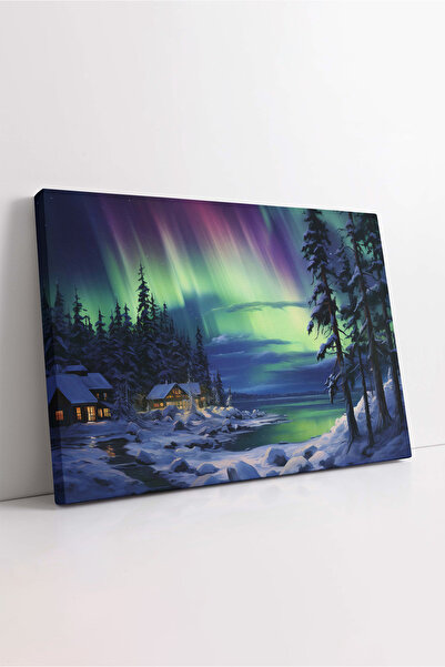 KOSS Dijital Pictură pe pânză cu lumini polare, pânză Aurora, pictură cu lumi...
