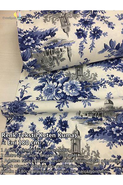 Renk Tekstil Chateau Garden Panama Λινό Ύφασμα - Ταπετσαρία - Κάλυμμα Μαξιλαριού - Κουρτίνα - Χόμπι