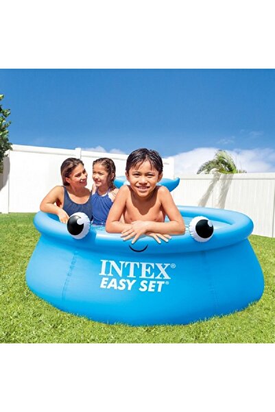 Intex Whale Design Freestanding Inflatable Kiddie Swimming Pool Blue