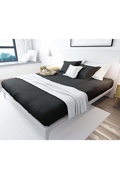 Bed N Home SA Black fitted bed sheet set, 100% Egyptian cotton, 250 thread count, 2 pillowcases, 140*200cm