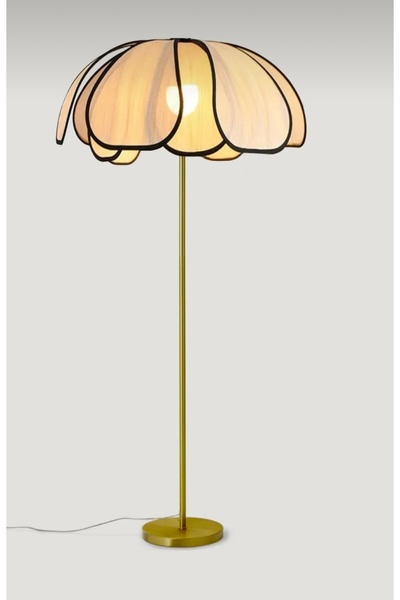 Buiva Modern Lambader İskandinav Boheme Jumeria Burenze Dekoratif Lambader Metal Gövde Ekru Kumaş Abajur