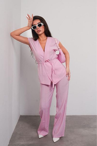 Seeh Pink Basic Vest Pants Suit Sh241