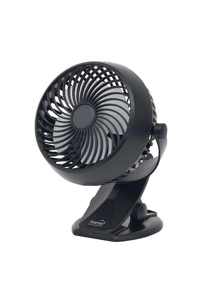 Home Ventilator cu acumulator si clema, 10 cm, negru CLF 10/BK