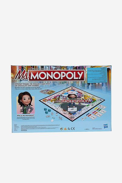 Hasbro Ms. Monopoly Board Game 26 H x 40 L cm, Blue Combo