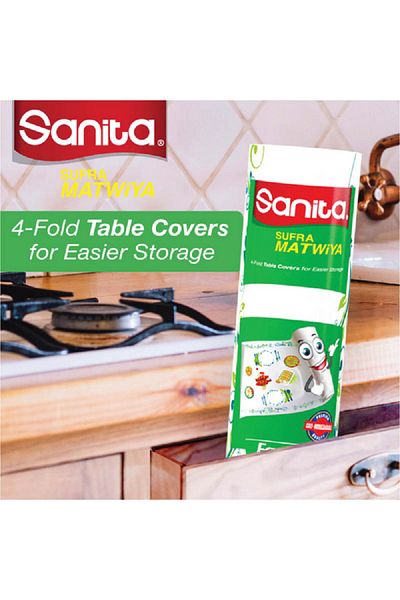Sanita 20-Sheets Sufra Matiwa Biodegradable 4-Fold Table Cover Multicolor 120 x 100cm