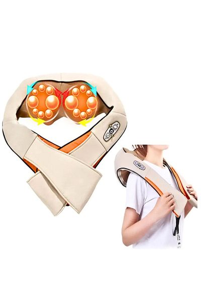 Generic Infrared neck and shoulder massager, circular motion, 24W, Beige ® Selling Depot