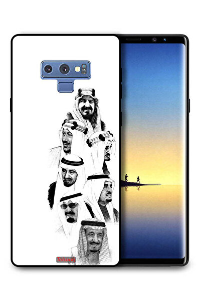 Tolwak غطاء حماية لهاتف سامسونج جالكسي نوت 9 - فن ملوك السعودية - أبيض وأسود