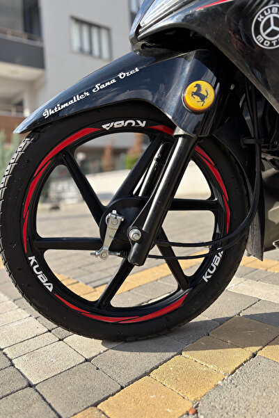 Banxtre Kuba Ege Cup Motor için Kırmızı Renk Jant Şeridi Sticker Seti (Tüm Cuplara Uyumlu)