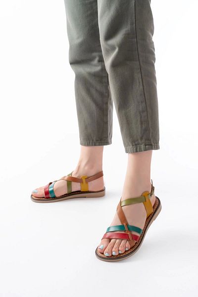 TB Terzi Bey 205-05 Multi Orthopedic Genuine Leather Women's Sandals