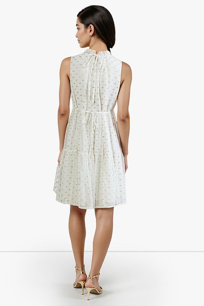 French Connection Sleeveless White Mid-Calf Dress