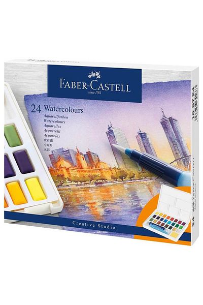 OEM Water Colors With Brush And Water Tank Faber-castell Creative Studio, 24 Colors