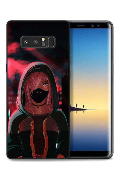 Tolwak غطاء حماية لهاتف سامسونج جالاكسي نوت 8 بتصميم فتاة ترتدي قناعًا