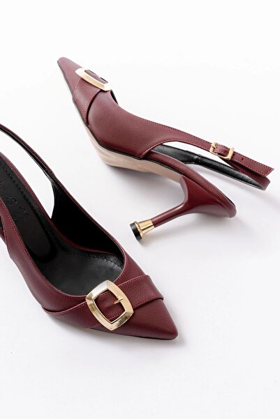 No8 Home İnf-1151 Burgundy Daily Open Back Heeled Shoes