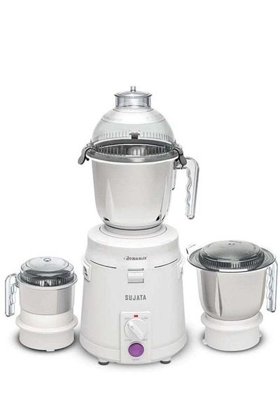 Sujala SUJATA Dynamix, Indian Mixer Grinder, 900 Watts, 3 Jars (White)
