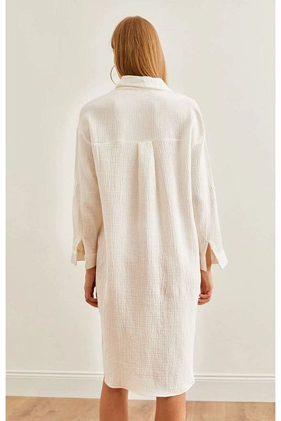 MY'KİNİ Πουκάμισο Muslin Φόρεμα Oversize Καλούπι