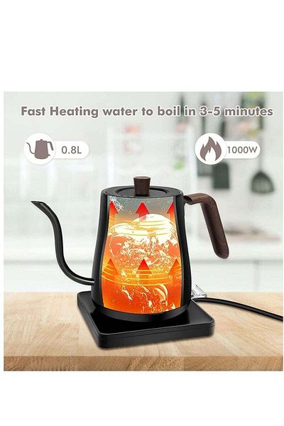 COOYA 0.8L Electric Kettle,Stainless Steel Liner,Fast Heating,1000w,for Brew Coffee and Tea,Gray