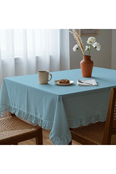 kesenegore مفرش طاولة من قماش رانفورس مكشكش