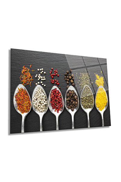 Rosyvien Sortiment de condimente și linguri Masa orizontală din sticlă, artă ...