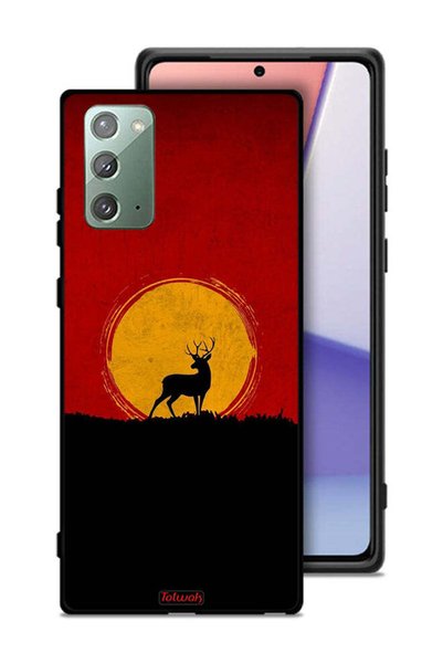 Tolwak Samsung Galaxy Note 20 Protective Case Cover Deer And Moon Artwork
