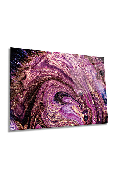 Rosyvien Masa de sticlă orizontală cu design Swirl cu sclipici, modernă, deco...