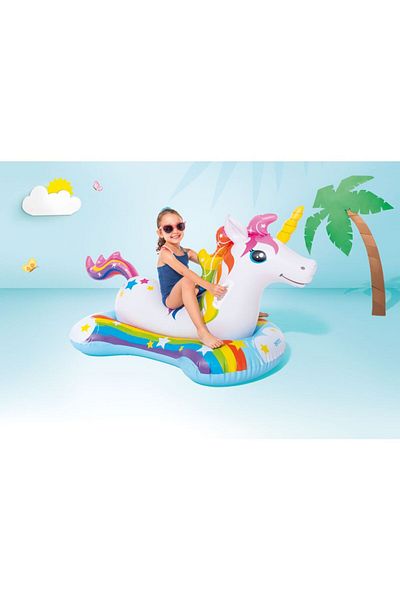 NillyToys Magic Unicorn Rider 163X86 cm with Handle Pool Beach Activity