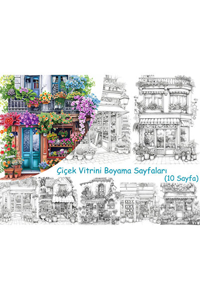 Welly Jones Flower Window Coloring Pages, (10 Pieces A4 Size).