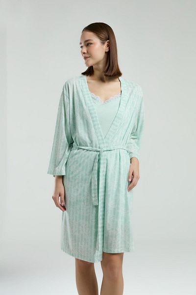 Pierre Cardin Set de 3 piese mentă pentru femei, set de rochie și pantaloni scurți din dantelă