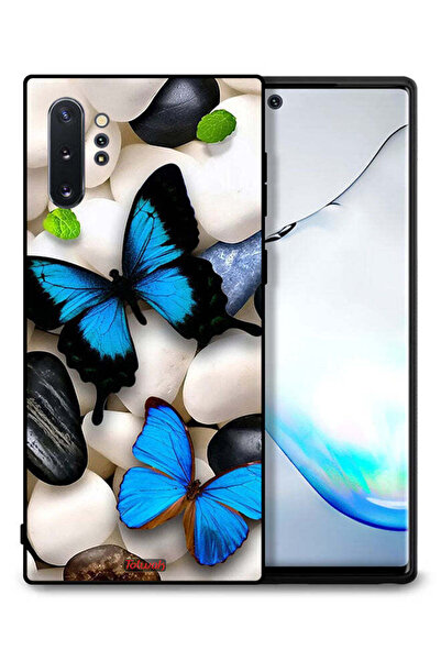 Tolwak غطاء حماية لهاتف سامسونج جالكسي نوت 10 بلس بنقشة فراشات على أحجار