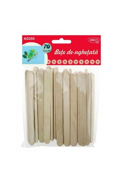 daço DACO Ice Cream Sticks, 11.2x1 cm, 70 pcs/Set, Wood,