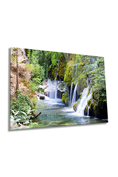 Rosyvien Peisaj verde Tabiatta Cascada Tablou orizontal din sticlă, decor de ...