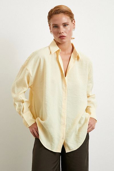 Never more Basic Modal Shirt Yellow