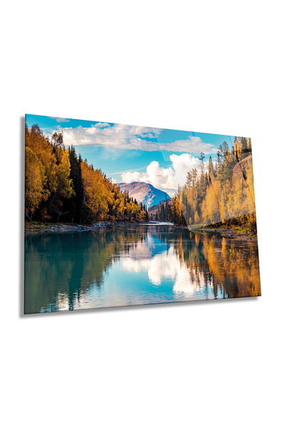 Rosyvien Peisaj natural de toamnă Pictură orizontală pe sticlă, decor de pere...