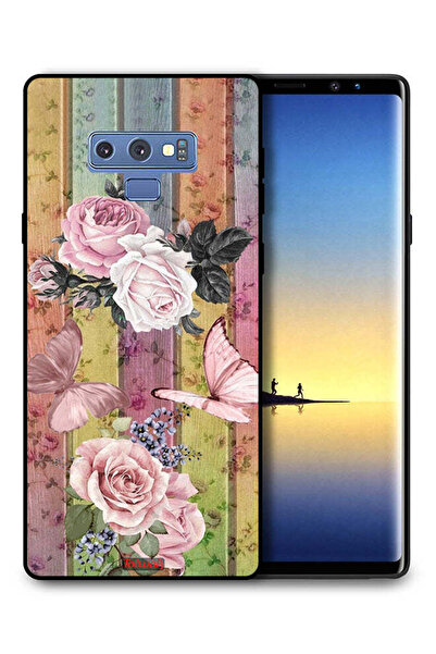 Tolwak غطاء حماية لهاتف سامسونج جالكسي نوت 9 بنقشة فراشات الخوخ والورود