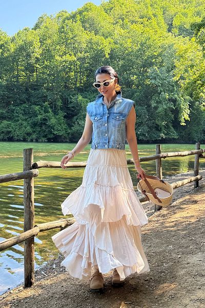 Seda Yalçın Atelier Cream Layered Design Juraj Skirt