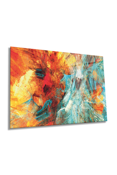 Rosyvien Pictură artistică pe sticlă orizontală cu stropire colorată, modernă...