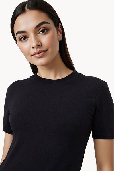 French Connection Stripes Cotton Blend Crew Neck T-Shirt