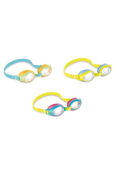 Intex High-Quality PVC and Silicone Strap Junior Swimming Goggles Assorted Color