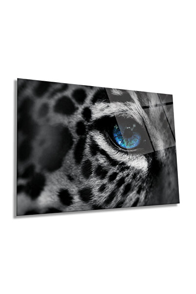 Rosyvien Portret de animale leopard cu ochi albaștri, pictură orizontală pe s...