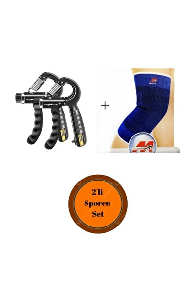 Mer-camp زنبرك لتقوية المعصم مع عداد 5-60 كجم أسود + مجموعة دعامة الركبة الري...