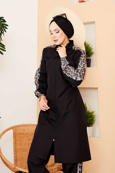 EBRUTESETTÜR Leopard Garnished Hijab Swimsuit