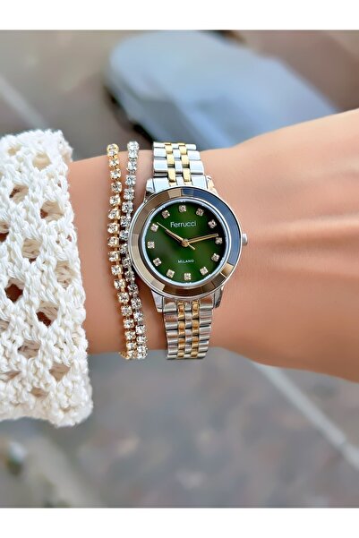 Ferrucci Steel Cord Women's Wristwatch 3 Atm Waterproof with 2 Years Warranty Mechanism