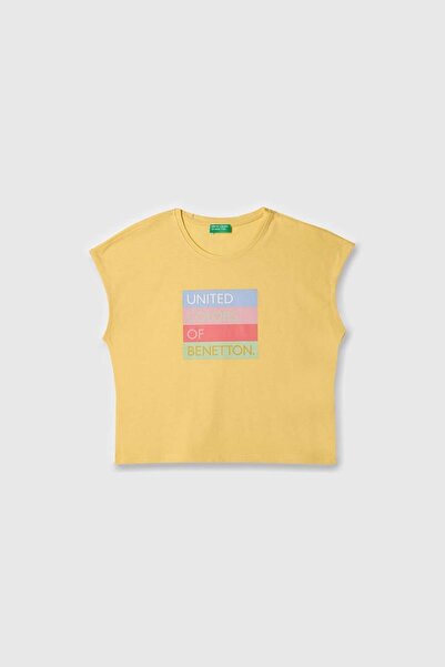 United Colors of Benetton Tricou fetiță Galben BNT-G21766