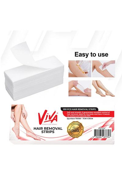 Viva Professional Paper Non-Woven Wax Paper Strips for Hair Removal 100 Pieces