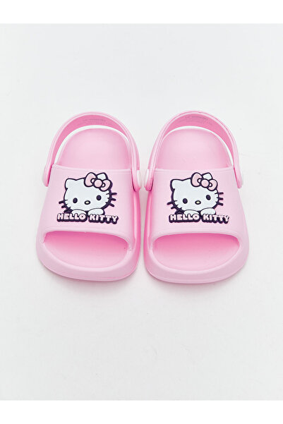 LC Waikiki Pembe Hello Kitty Baskılı Kız Bebek Plaj Sandaleti